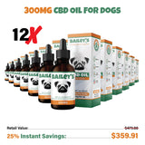 Bailey's CBD - Oil For Dogs - 300MG - 30ML - Standard Size Bottle