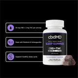 CbdMD - Full Spectrum - CBD PM Sleep Gummies - Raspberry - 1500MG - 60ct