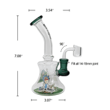 Waxmaid - 7.08” - Rick & Morty - Mini Decal - Glass Dab Rig