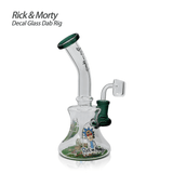 Waxmaid - 7.08” - Rick & Morty - Mini Decal - Glass Dab Rig