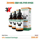 Bailey's CBD - Oil For Dogs - 300MG - 30ML - Standard Size Bottle