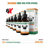 Bailey's CBD - Oil For Dogs - 300MG - 30ML - Standard Size Bottle